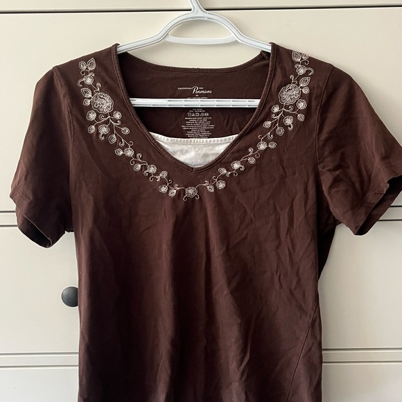 Really pretty vintage brown shirt. - Picture 2 of 3